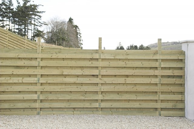 Horizontal Hit & Miss Storm Fencing on Timber Posts